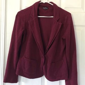 Red knit blazer